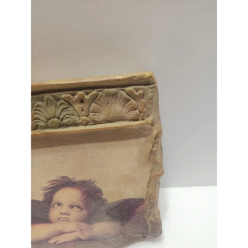 Vintage Fresco Style Wall‎ Plaque Cherubs Raphael's 